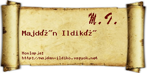 Majdán Ildikó névjegykártya